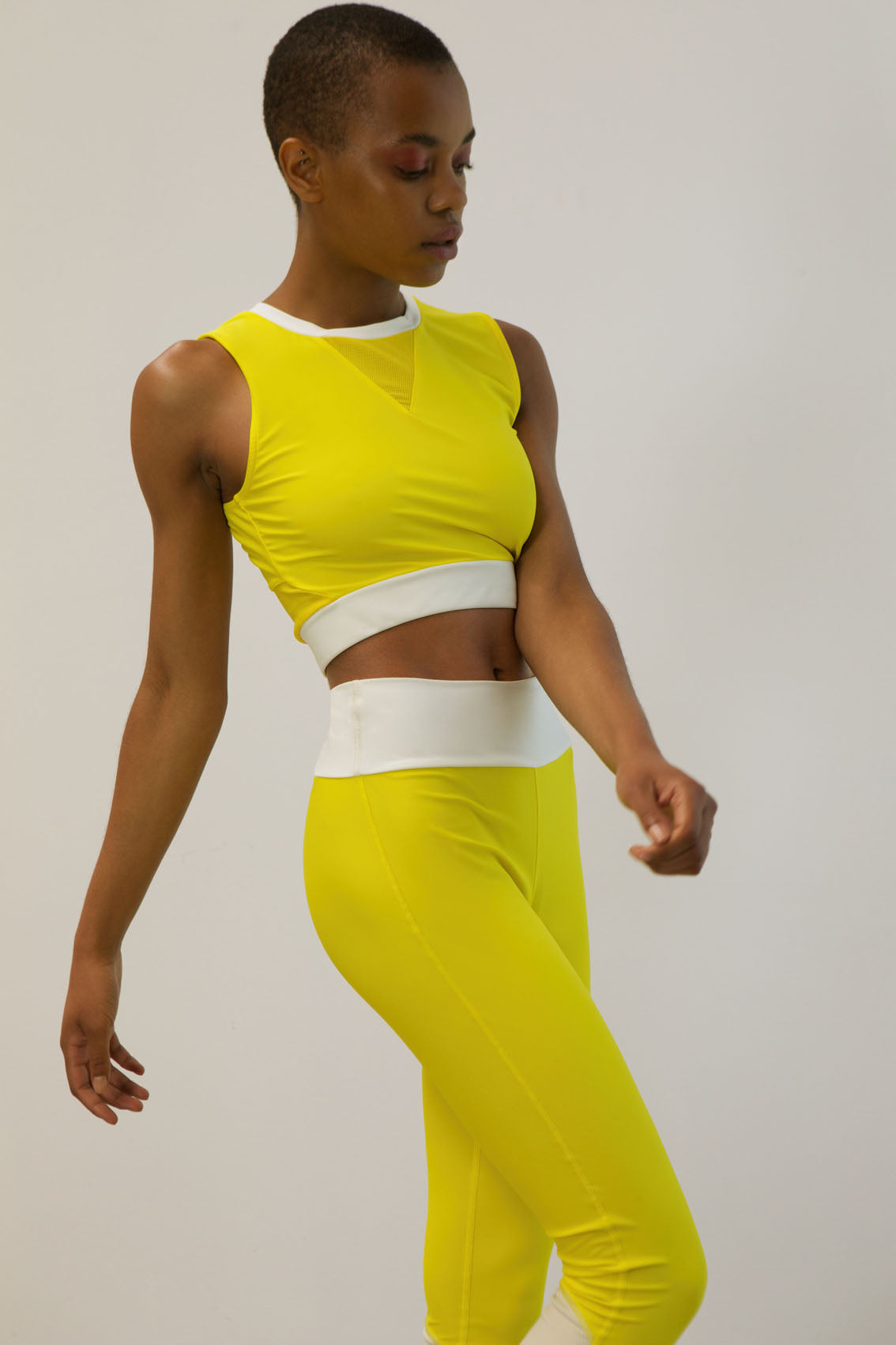 long-line halter made from recovered sea fishing nets | energetic yellow - ivory white